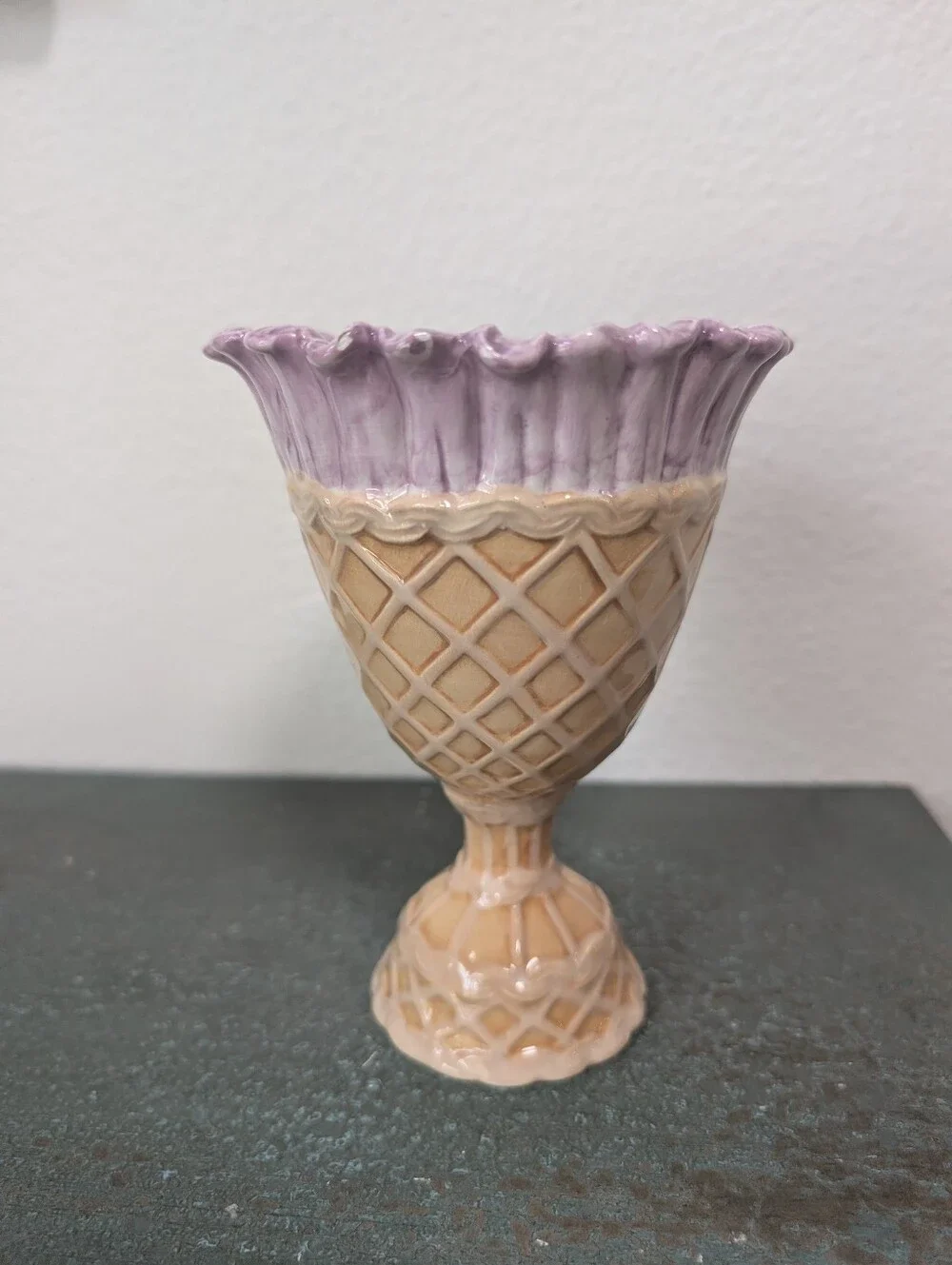 Tracy Porter Alouette collection Purple Lavendar Waffle Cone Sundae Bowl Cup